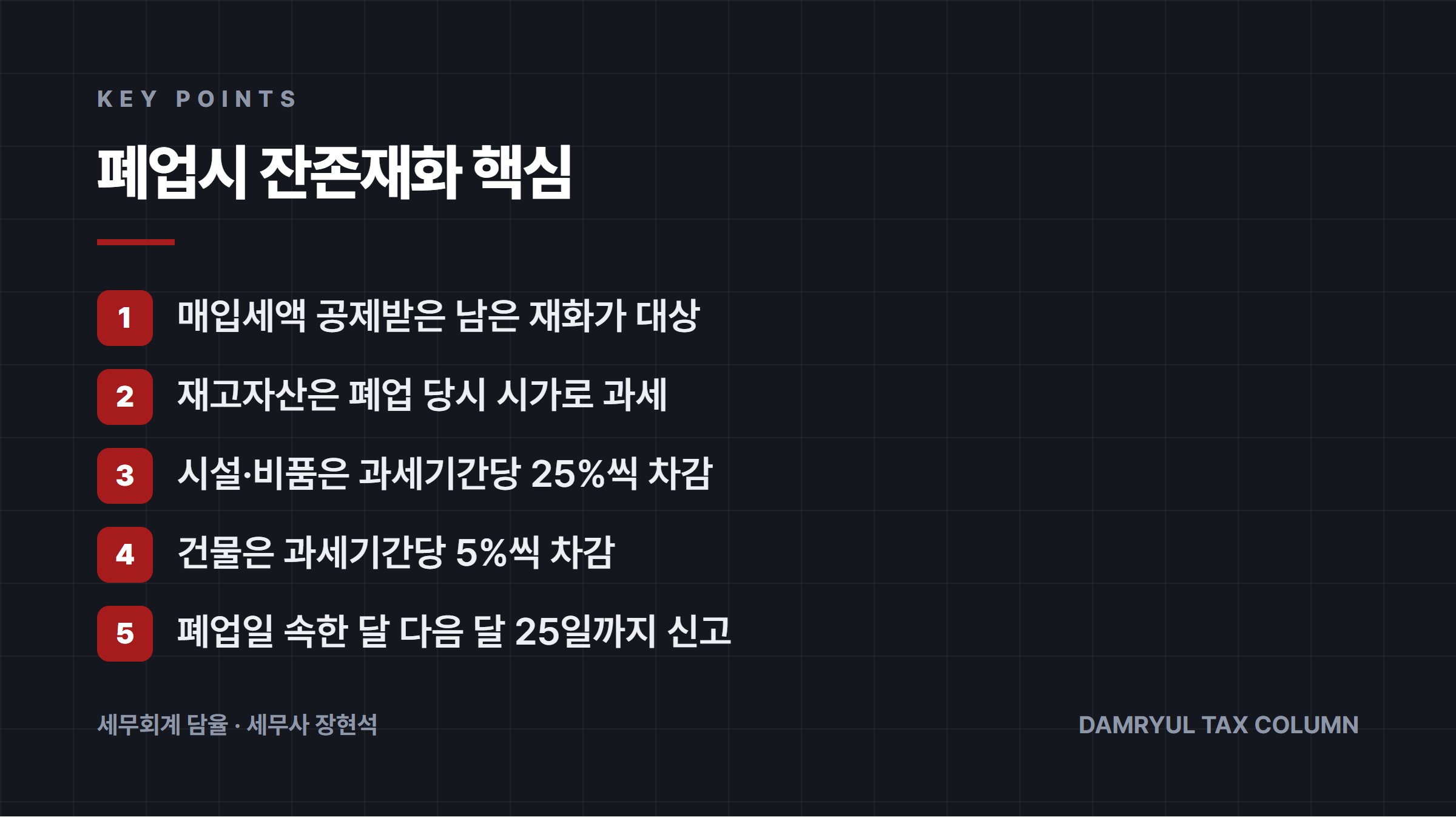 폐업시 잔존재화 핵심