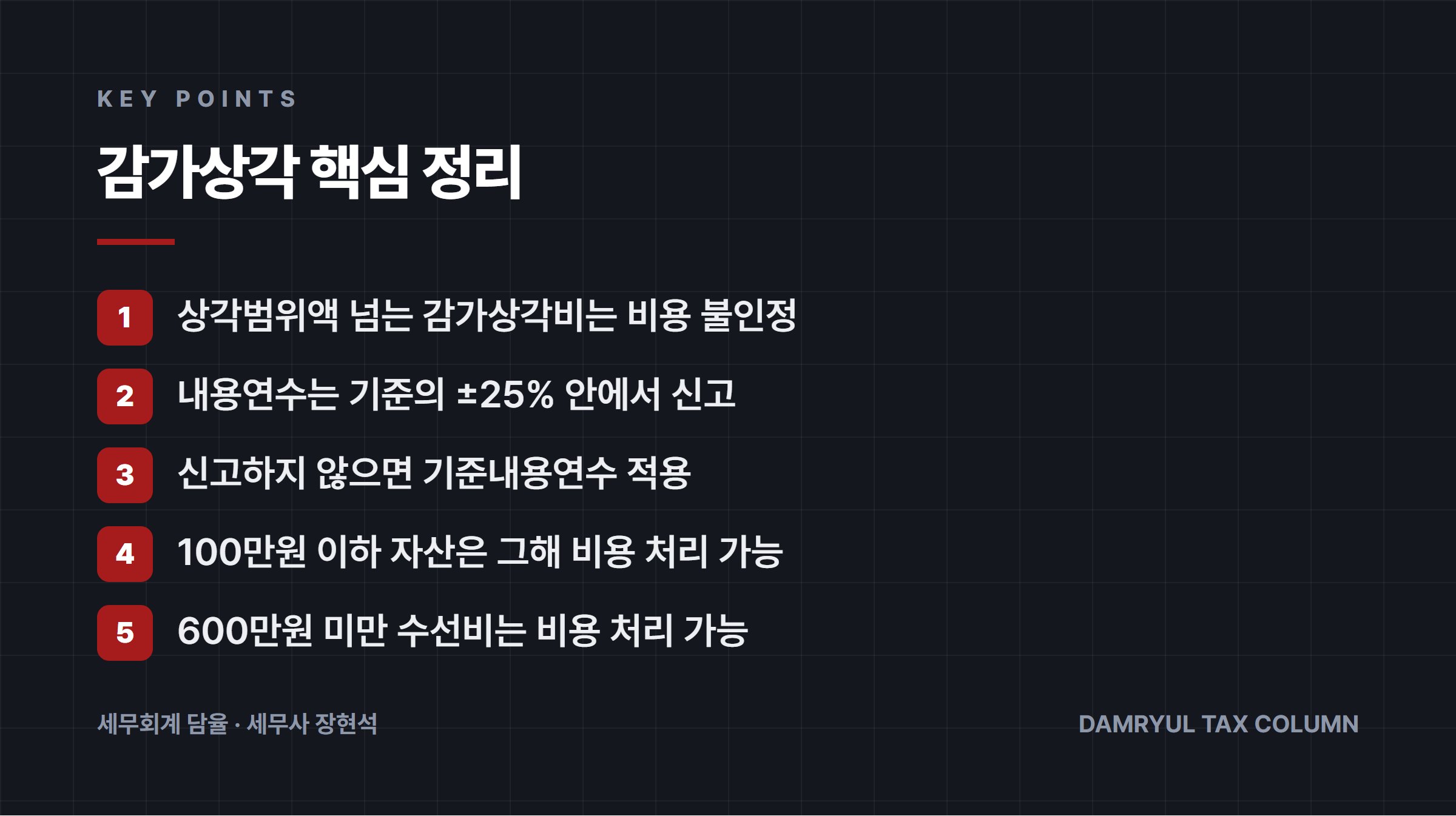 감가상각 핵심 정리