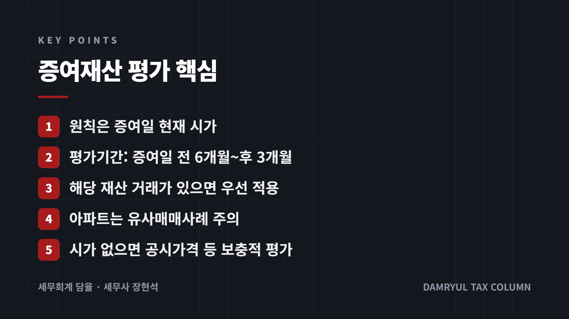 증여재산 평가 핵심