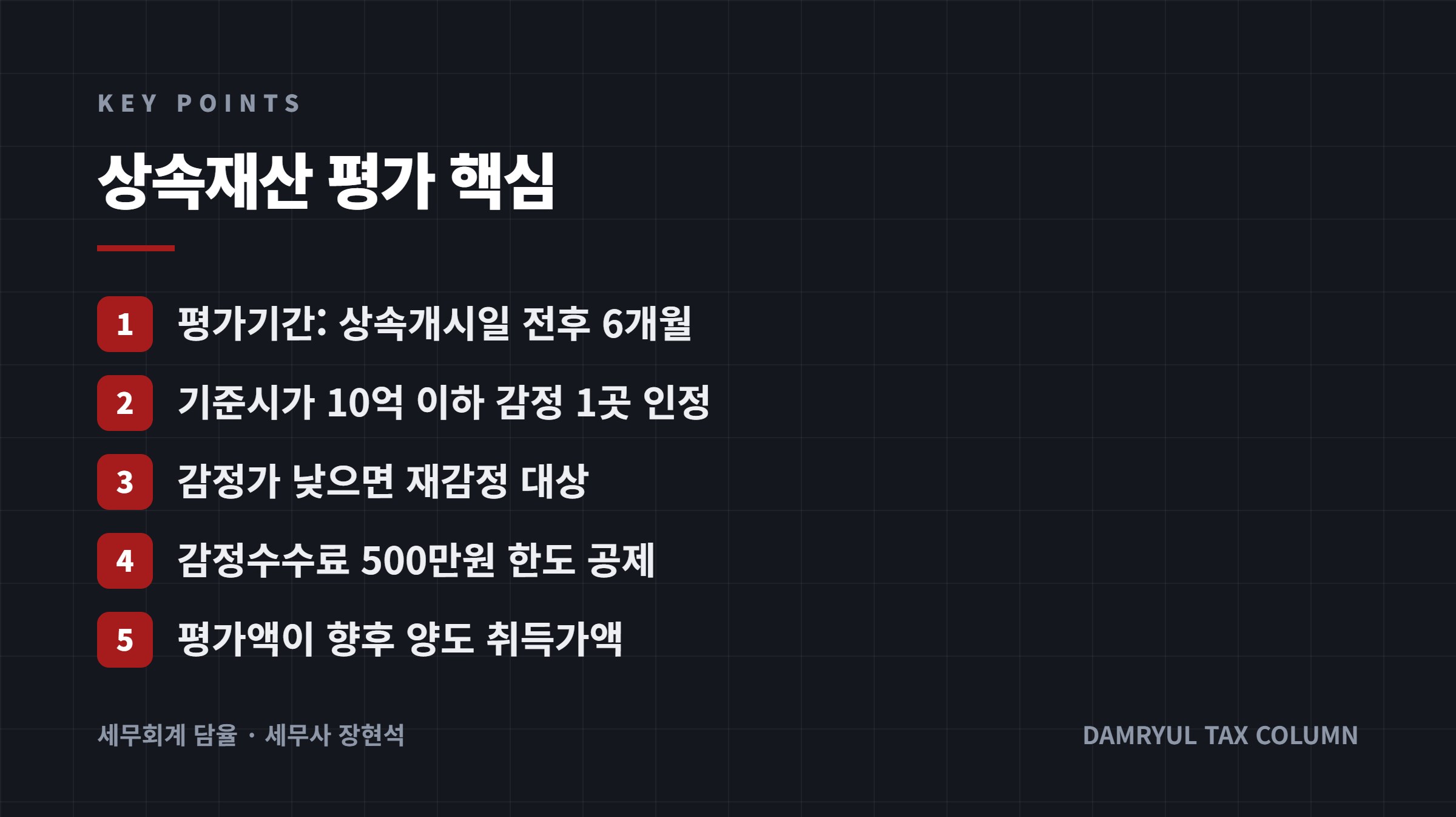 상속재산 평가 핵심