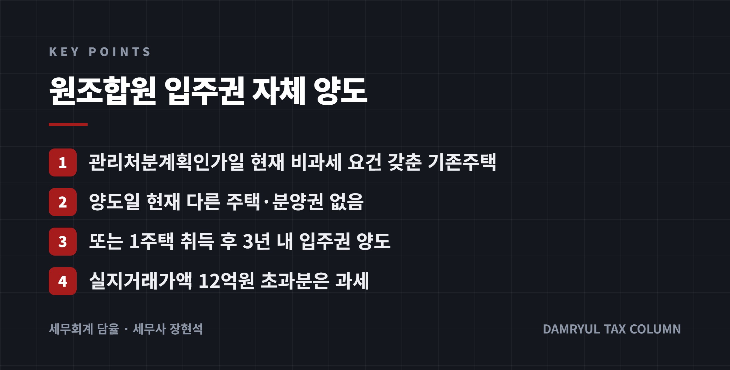 원조합원 입주권 자체 양도