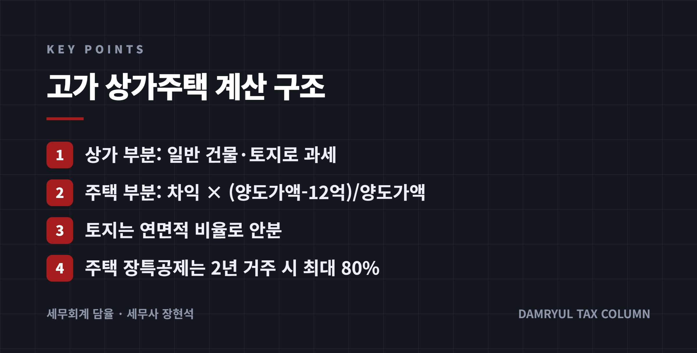 고가 상가주택 계산 구조