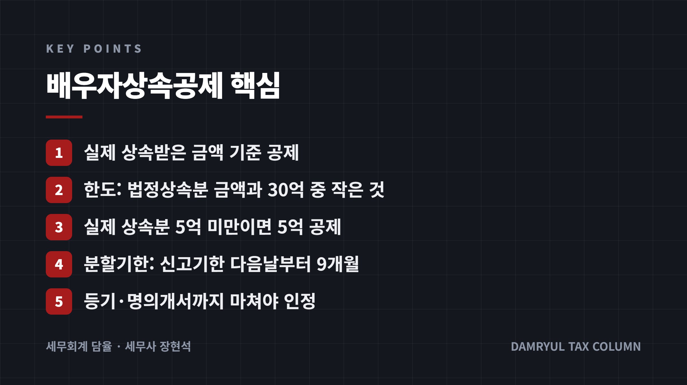 배우자상속공제 핵심