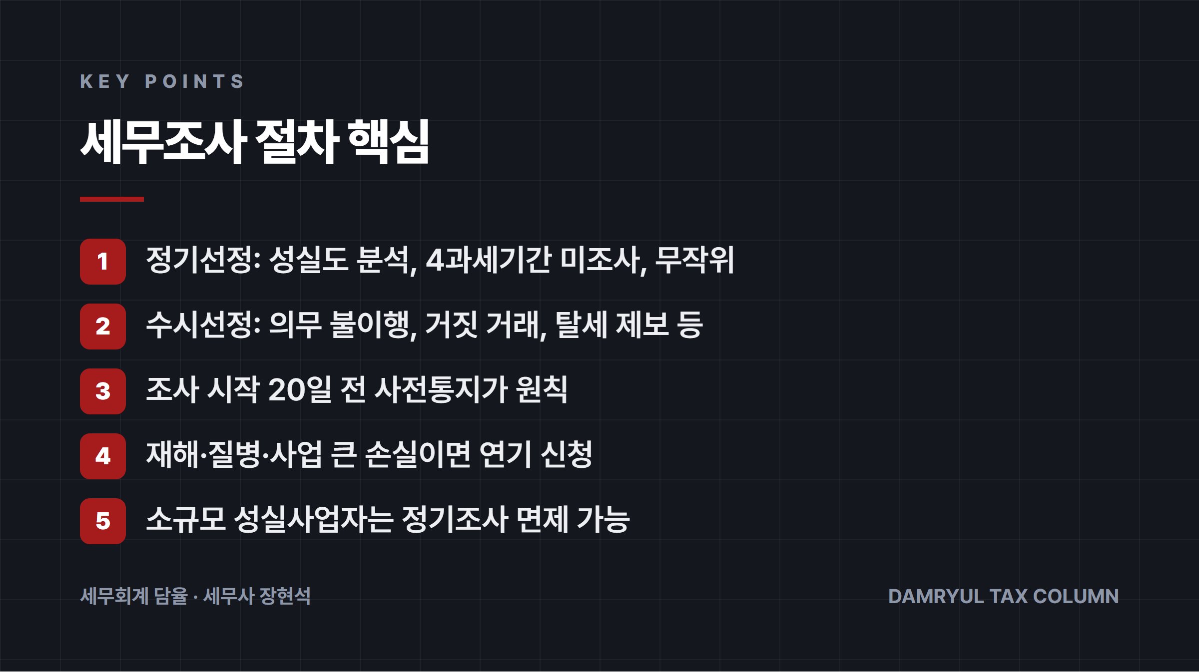 세무조사 절차 핵심