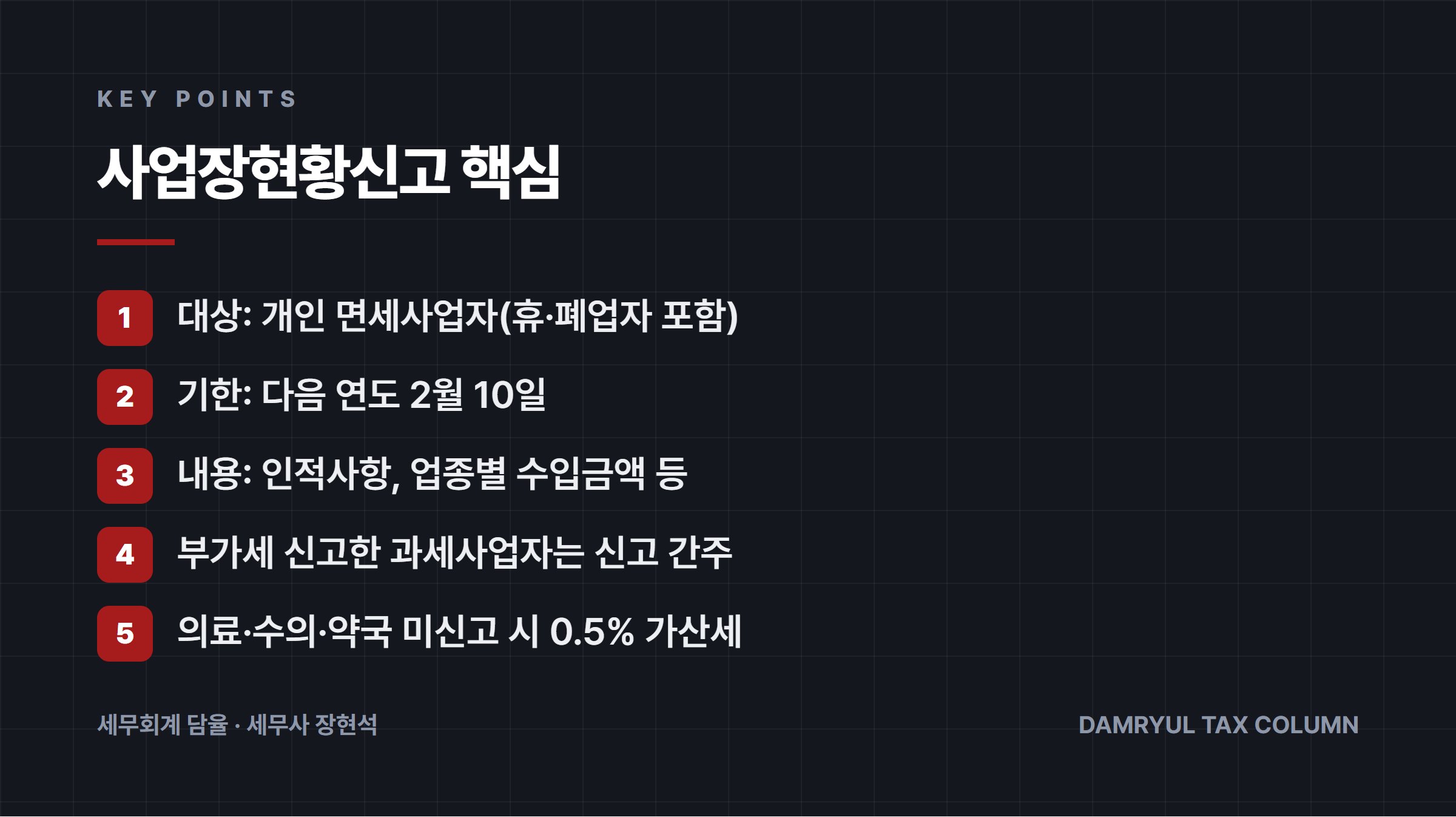사업장현황신고 핵심