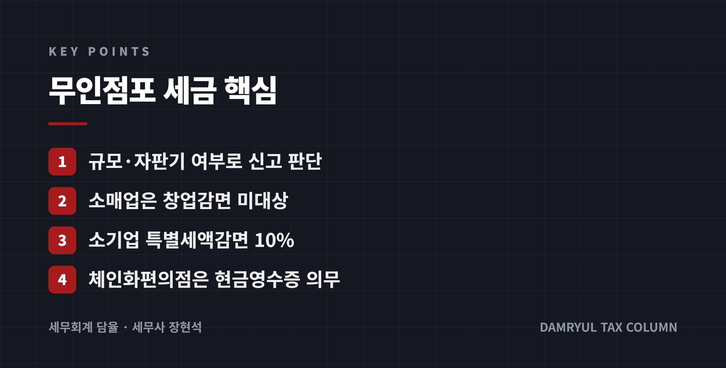 무인점포 세금 핵심